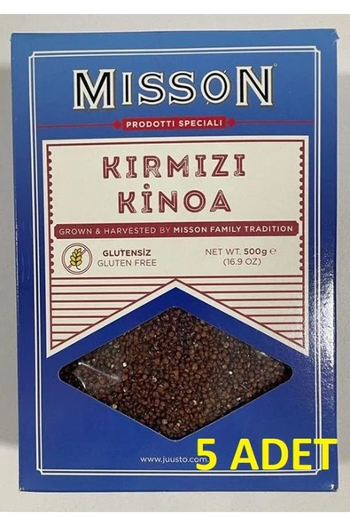 MİSSON Kinoa Kırmızı Ithal Glutensiz Red Quinoa 500 Gr*5 Adet ürün görseli 1