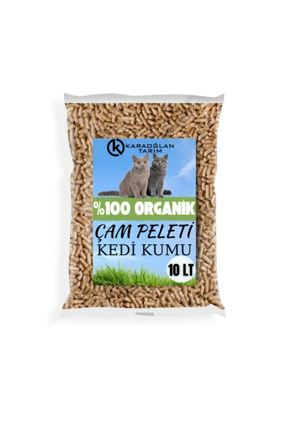 karaoğlan tarım Kedi Kumu Organik %100 Çam Peleti Çam Kokulu ( 5 Kg ) 10lt ürün görseli 1