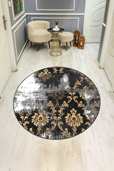 Dijital Baskı Eskitme Desenli Kaymaz Taban Halı H0359 RENKLİ 160 X 160 ürün görseli 1