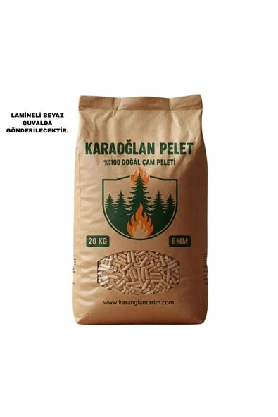 karaoğlan tarım Çam Peleti Yakıtı A1 Seritikalı Yüksek Kalorili 20 Kg 6mm ürün görseli 1