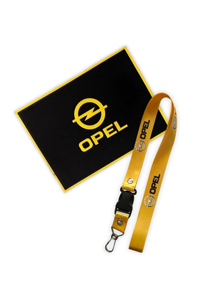 Opel Logolu Torpido Üstü Kaydırmaz Ped & Sarı Oto Ayna Askısı - İkili Araç İçi Aksesuar Seti ürün görseli 1