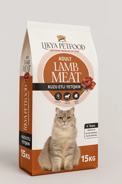 LİKYA PETFOOD KUZU ETLİ ADULT KEDİ MAMASI 15KG ürün görseli 1