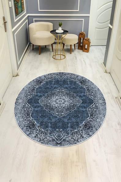 Dijital Baskı Klasik Desenli Kaymaz Taban Halı H0346 RENKLİ 180 X 180 ürün görseli 1