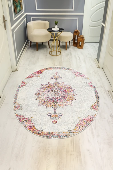 Dijital Baskı Eskitme Desenli Kaymaz Taban Halı H0353 RENKLİ 100 X 100 ürün görseli 1