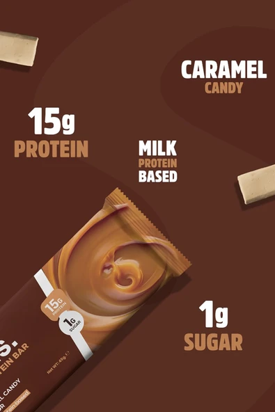 bahs. Whey Protein Bar - Caramel Candy - Resim 3