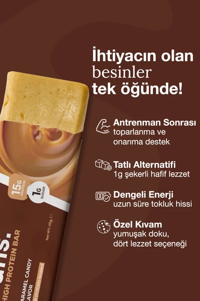 bahs. Whey Protein Bar - Caramel Candy - Resim 6