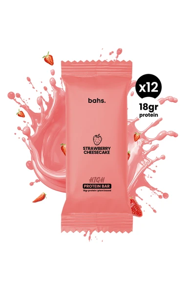 bahs. Yüksek Protein Bar - Strawberry Cheesecake 12 Adet X 60gr ürün görseli 1