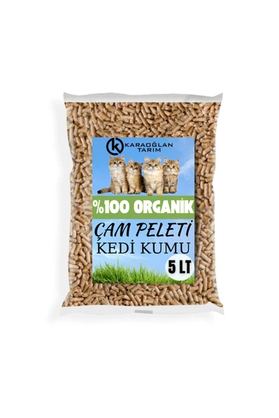 karaoğlan tarım Kedi Kumu Organik %100 Çam Peleti Kokulu ( 2,5 Kg ) 5lt ürün görseli 1