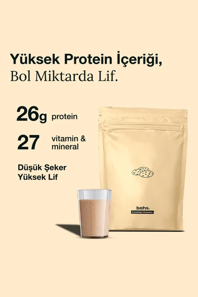bahs. Proteinli Öğün Tozu - Cookies Dream 600gr - 10 Servis - Resim 4
