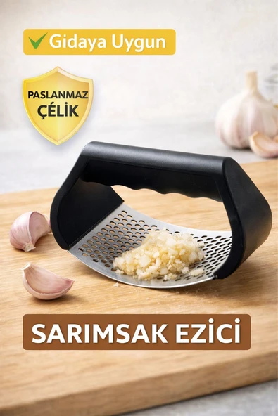 Paslanmaz Çelik Sarımsak Ezici – Ergonomik Sarımsak Ezme Aparatı ürün görseli 1