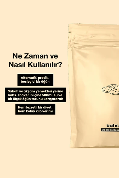 bahs. Proteinli Öğün Tozu - Cookies Dream 600gr - 10 Servis - Resim 5