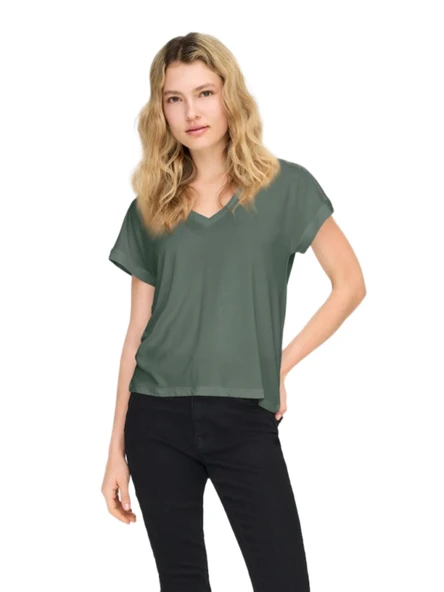 Only 15369294 V Yaka Kadin Body - Haki ürün görseli 1