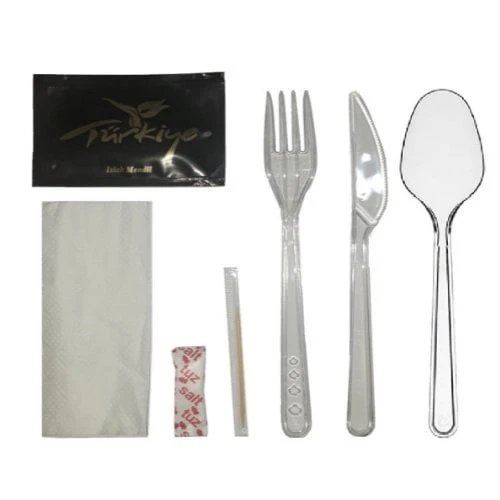 ŞeyliŞeyler Plastik Bıçak Kaşık Çatal 7'li Lüks Set 500 Paket ürün görseli 1