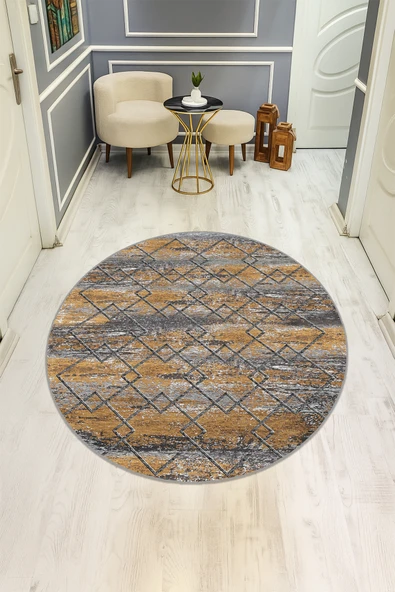 Dijital Baskı Eskitme Desenli Kaymaz Taban Halı H0350 RENKLİ 140 X 140 ürün görseli 1