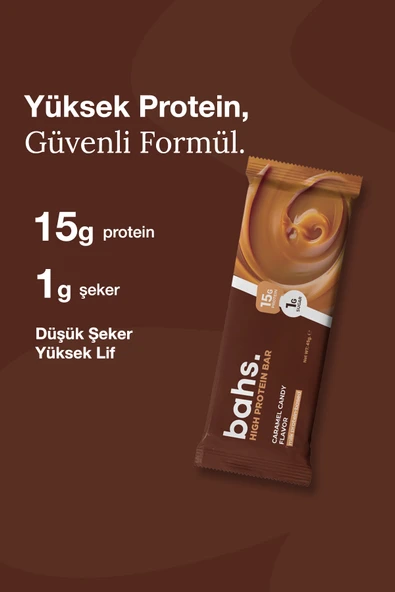 bahs. Whey Protein Bar - Caramel Candy - Resim 4