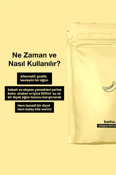 bahs. Proteinli Öğün Tozu - Happy Banana 600gr - 10 Servis - Resim 4