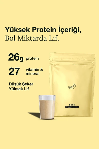 bahs. Proteinli Öğün Tozu - Happy Banana 600gr - 10 Servis - Resim 3