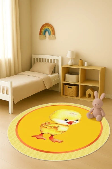 Dijital Baskı Ördek Desenli Kaymaz Taban Çocuk ve Genç Odası Halısı H0369 RENKLİ 100 X 100 ürün görseli 1