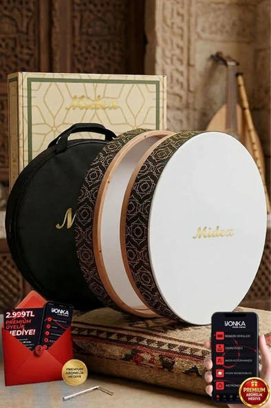 Midex BR-510 Kaliteli Bendir Def Akort Ayarlı EL Tutma Oyuklu Çantalı ürün görseli 1