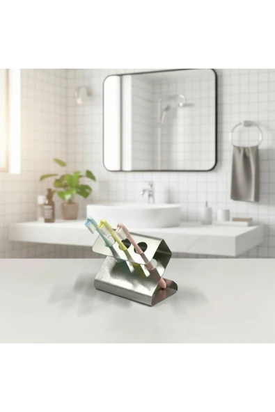 Chalybes Paslanmaz Çelik Diş Fırçalık - Modern & Şık Banyo Düzeni ürün görseli 1