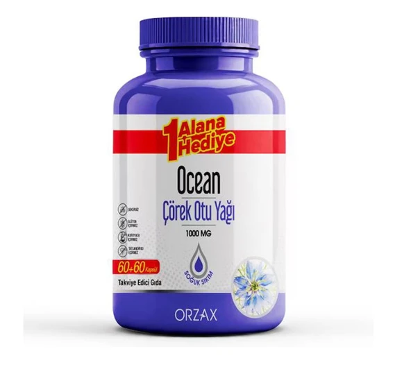 Orzax Ocean Çörek Otu Yağı 1000 mg  120 Kapsül ürün görseli 1
