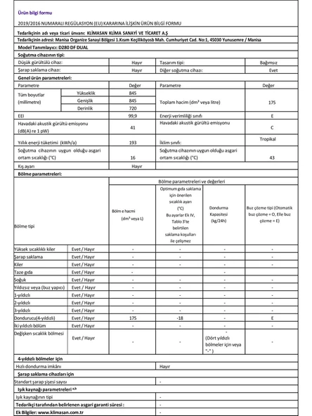 Şenocak D280 DF Dual Derin Dondurucu - Resim 4