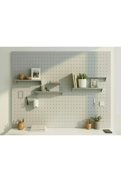 Chalybes Açık Gri 86 x 41 Cm Çok Amaçlı Pano Pegboard ürün görseli 1