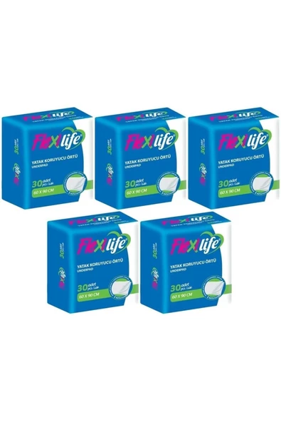 Flexi Life Hasta Alt Açma Yatak Koruyucu Örtü 60*90 Cm Klasik 150 Adet (5pk*30) ürün görseli 1