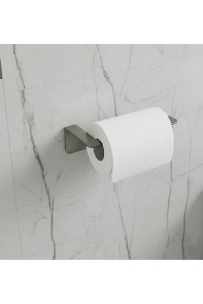 Chalybes Premium Koyu Gri Yapışkanlı Metal Tuvalet Kağıtlık ürün görseli 1