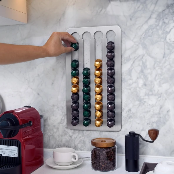 Chalybes Paslanmaz Çelik Yapışkanlı Nespresso Kapsül Tutucu - Orijinal Boyut ürün görseli 1