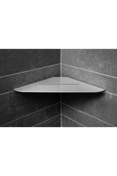 Chalybes Paslanmaz Çelik Banyo Köşe Rafı - Tek Katlı Şık Tasarım ürün görseli 1
