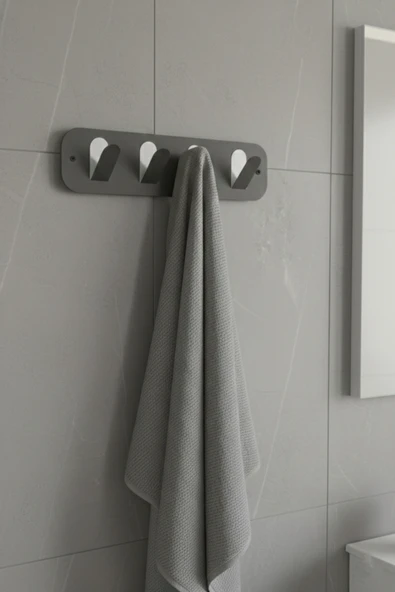 Chalybes Koyu Gri Galvaniz Metal Çok Amaçlı Askılık - Modern Banyo ve Antre Askısı ürün görseli 1