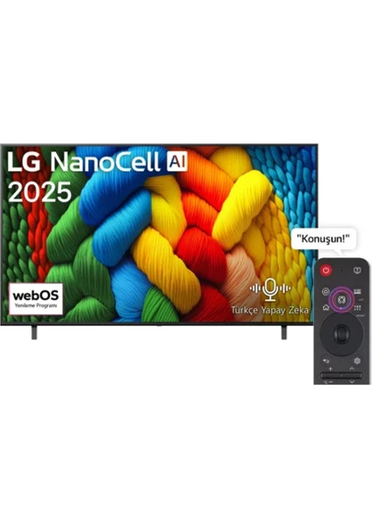 LG 75NANO80A6B 75'' 191 Ekran Uydu Alıcılı 4K Ultra HD Smart webOS Nanocell TV ürün görseli 1