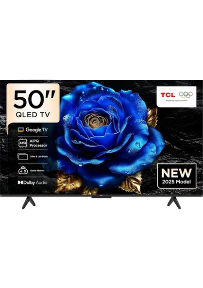 TCL 50T6C  50" 127 Ekran Uydu Alıcılı 4K Ultra HD Google QLED TV ürün görseli 1