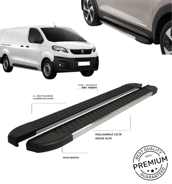 243 CM NEVADA PEUGEOT EXPERT 2017+ UZUN - KISA ŞASE YAN BASAMAK OMSA ürün görseli 1