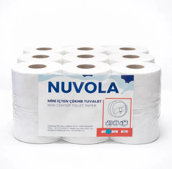 Nuvola Mini İçten Çekmeli Tuvalet Kağıdı 11 cm 4 Kg 12 Rulo ürün görseli 1