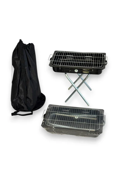 Portatif Katlanır Ayaklı Emaye Mangal - Çantalı - 44x27cm Küçük Boy ürün görseli 1