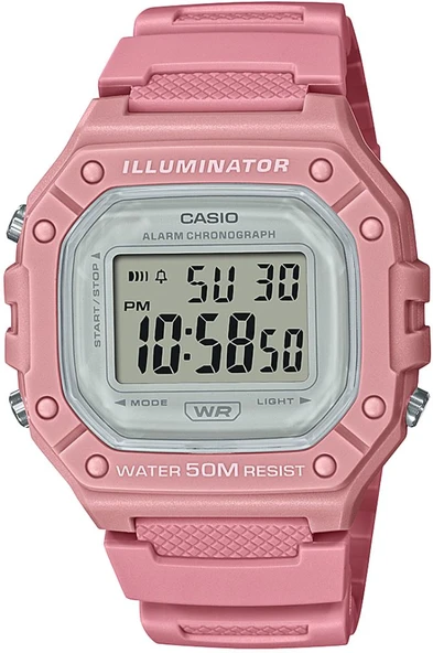 Casio Standart W-218HC-4AVDF Silikon Kordon Pembe Erkek Kol Saati ürün görseli 1