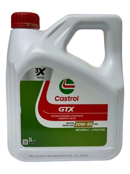 Castrol GTX LPG 20W-50 Motor Yağı 3 Litre ürün görseli 1
