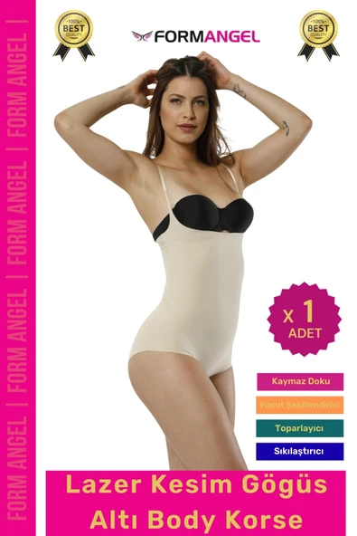 #Korse İz Göstermeyen Lazer Kesim Toparlayıcı Şekillendirici Kaymaz Göğüs Altı Body Korse - 1 Adet ürün görseli 1