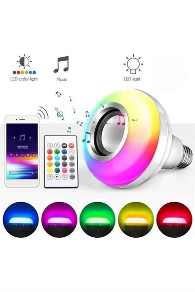 Bluetooth Hoparlör Akıllı Rgb Led Işık Renk Değiştirme Ses Bombası Ampül Görünümlü P202208S3958 ürün görseli 1