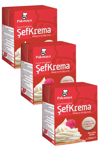 Pakmaya Şef Krema 200 ml x 3 Adet ürün görseli 1