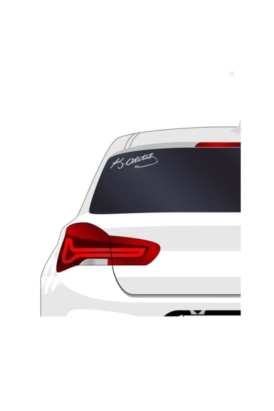 K.atatürk Sticker - Imza - K.atatürk 22x 5cm Beyaz Sticker ürün görseli 1