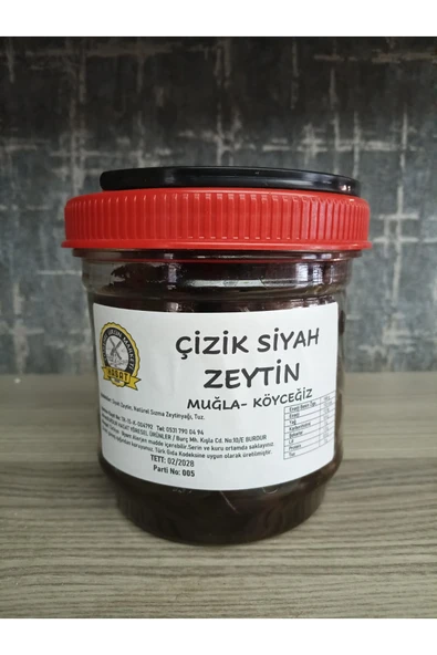 500 gr Köyceğiz Ev Yapımı Zeytinyağlı Çizik Siyah Zeytin (ARALIK 2025 MAHSULÜ) ürün görseli 1