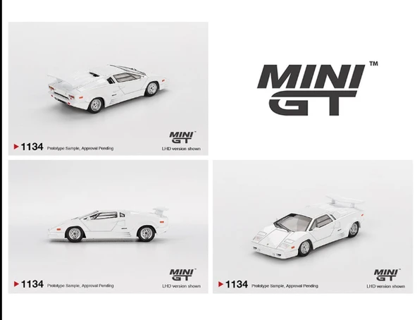 Mini gt 1134 1/64 Lamborghini Countach 25th Anniversary White ürün görseli 1