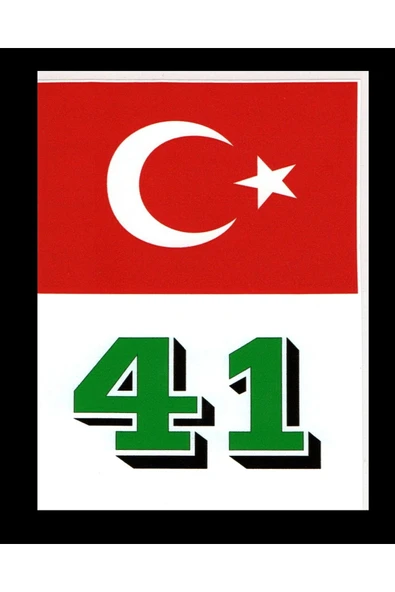 Türkiye Bayraklı Kocaeli 41 Plaka Kodu Ön Cam Sticker ürün görseli 1