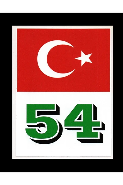 Türkiye Bayraklı Sakarya 54 Plaka Kodu Ön Cam Sticker ürün görseli 1