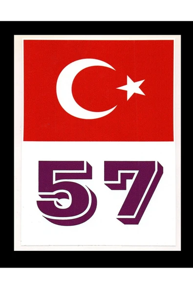 Türkiye Bayraklı Sinop 57 Plaka Kodu Ön Cam Sticker ürün görseli 1