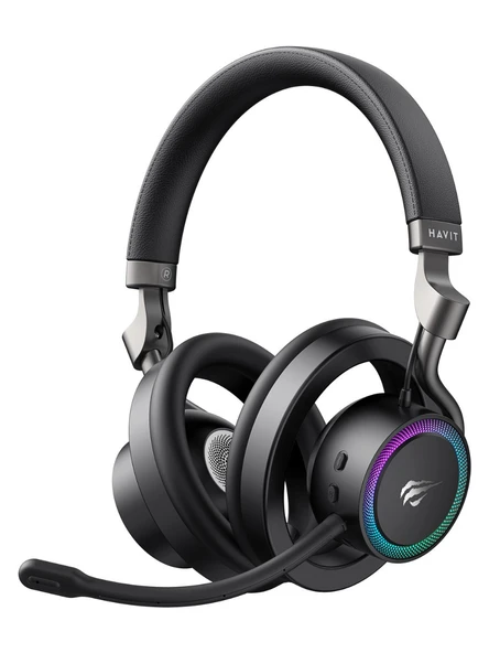 Havit Gamenote Fuxi-H8 Siyah RGB Kablolu/Kablosuz Kulak Üstü Oyuncu Kulaklığı ürün görseli 1