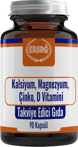 Ersağ Kalsiyum, Magnezyum, Çinko, D Vitamini Takviye Edici Gıda 60 Kapsül ürün görseli 1